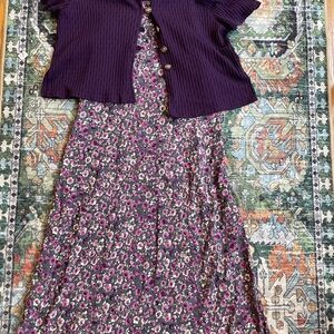 Vintage Floral Midi Two Piece Set
